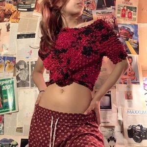 Red and black popcorn shirt